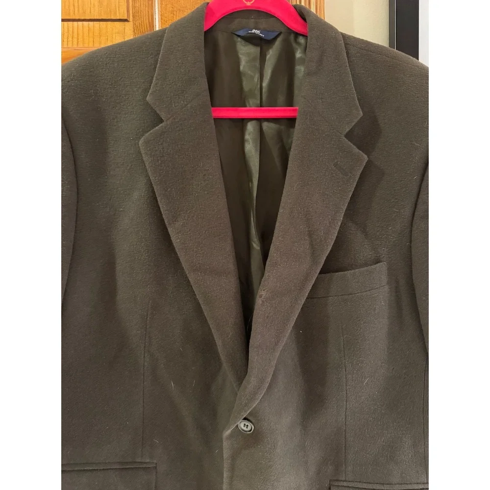 Brooks Brothers 346 Mens 46R‎ Blazer 100% Camel Hair Olive Brown Sport Coat
